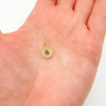 Load image into Gallery viewer, GDP490.1. 14k Solid Gold Diamond and Gemstone Circle Charm