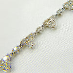 Load image into Gallery viewer, NFU70718. 14K Solid White Gold Diamond Triangles Necklace