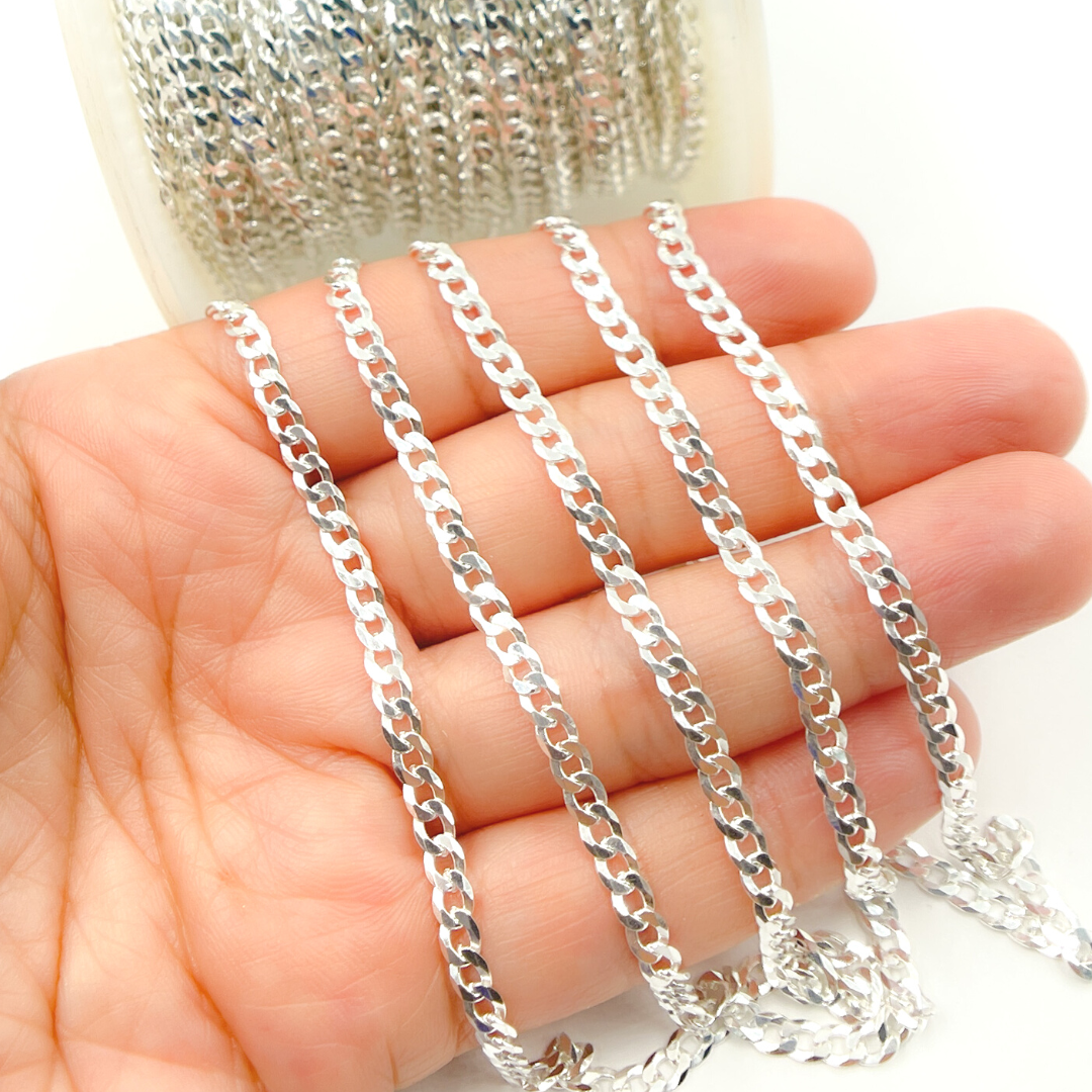 Sterling Silver Flat Curb Chain