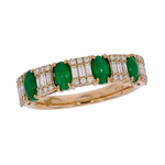 Load image into Gallery viewer, RAF01372EM. 18K Solid Gold Diamond & Emerald Ring