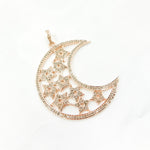 Load image into Gallery viewer, DP134. Diamond Sterling Silver Moon and Star Pendant