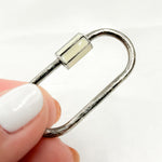 Load image into Gallery viewer, Shop Now Sterling Silver Oval Enamel Carabiner Clasps