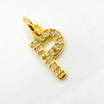 Load image into Gallery viewer, DC184. Diamond Sterling Silver Letter "P" Charm