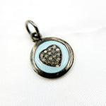 Load image into Gallery viewer, Diamond Sterling Silver Round Heart Enamel Charm