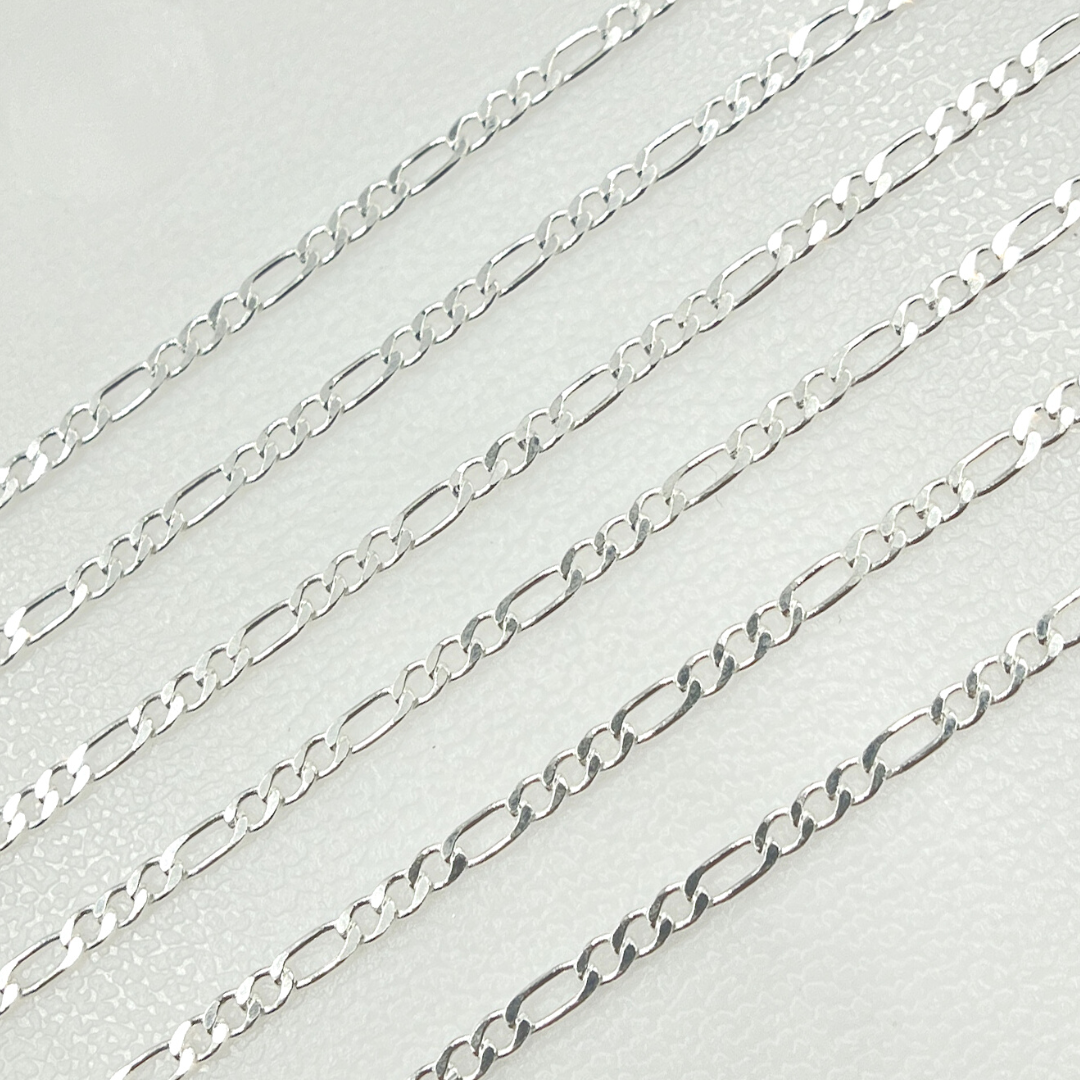 925 Sterling Silver Flat Figaro Link Chain. Y110SS