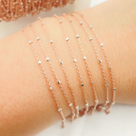 Load image into Gallery viewer, Z36RGS. Rose Gold Plated 925 Sterling Silver Satellite Cube Chain