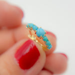 Load image into Gallery viewer, Gold Turquoise Hoops