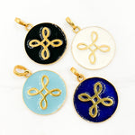 Load image into Gallery viewer, DP563A. Sterling Silver Round Enamel Pendant