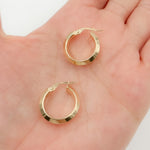Load image into Gallery viewer, 14K Solid Gold Fancy Round Hollow Hoop Earrings