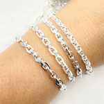 Load image into Gallery viewer, 925 Sterling Silver Rectangle Diamond Cut Heavy Cable