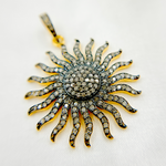 Load image into Gallery viewer, DP350. Diamond & Sterling Silver Sun Pendant