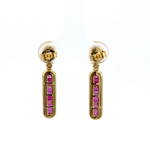 Load image into Gallery viewer, EFJ52125RU. 14k Solid Gold Diamond and Ruby Dangle Earrings