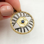 Load image into Gallery viewer, Shop Diamond Sterling Silver Round Fancy Pendant with Gemstones