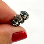 Load image into Gallery viewer, DC748. Diamond Sterling Silver Spacer Bead with Gemstone