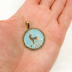 Load image into Gallery viewer, Silver Leo Zodiac Enamel Pendant