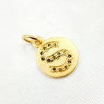 Load image into Gallery viewer, DC078. Diamond Sterling Silver Letter "S" Round Charm