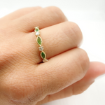 Load image into Gallery viewer, 14K Solid Gold Diamond & Emerald Ring.