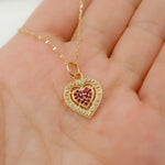 Load image into Gallery viewer, GDP305. 14K Solid Gold Heart Charm with Diamond and Gemstone