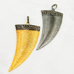 Load image into Gallery viewer, DP181. Diamond Sterling Silver Horn Pendant