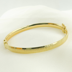 Load image into Gallery viewer, Bangle12. 14K Solid Gold Matte Textured Bangle