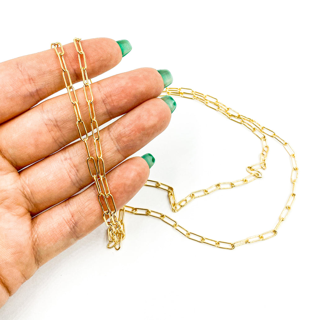 14k Gold Filled Finished Paperclip Link Necklace. 2903Necklace