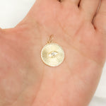 Load image into Gallery viewer, 14K Gold Diamond Round Eye Charm
