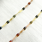 Load image into Gallery viewer, 14K Solid Gold Tri-Color Flat Marina Chain