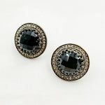Load image into Gallery viewer, Diamond Silver Gemstone Round Studs