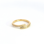 Load image into Gallery viewer, 14k Solid Gold Diamond Double Band Ring.