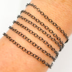Load image into Gallery viewer, V273BR. Black Rhodium Sterling Silver Round Link Chain