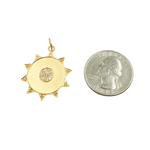 Load image into Gallery viewer, 14K Solid Gold with Diamonds Sun Charm. GDP179