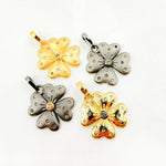 Load image into Gallery viewer, DP807. Diamond Sterling Silver Flower Pendant