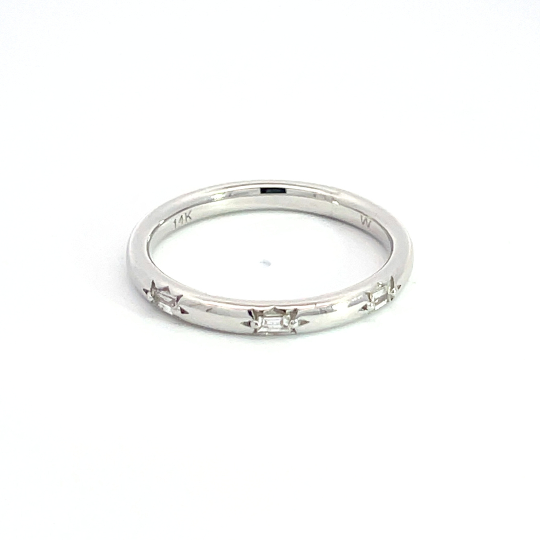 14K Solid Gold Diamond Baguette Ring.