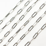Load image into Gallery viewer, Silver Paperclip Diamond Cut Chain.