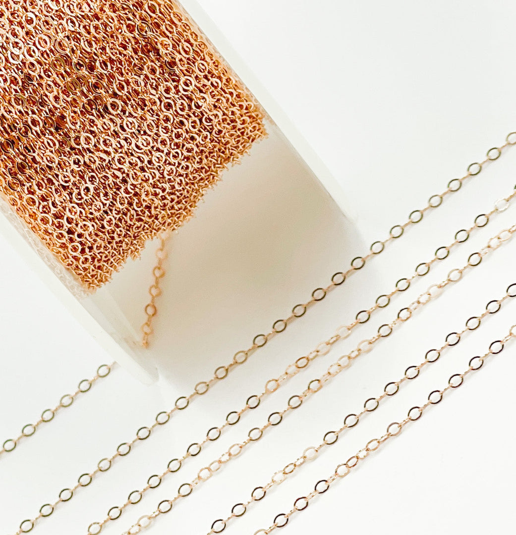 Rose Gold Filled Flat Cable Chain. 1020FRGF