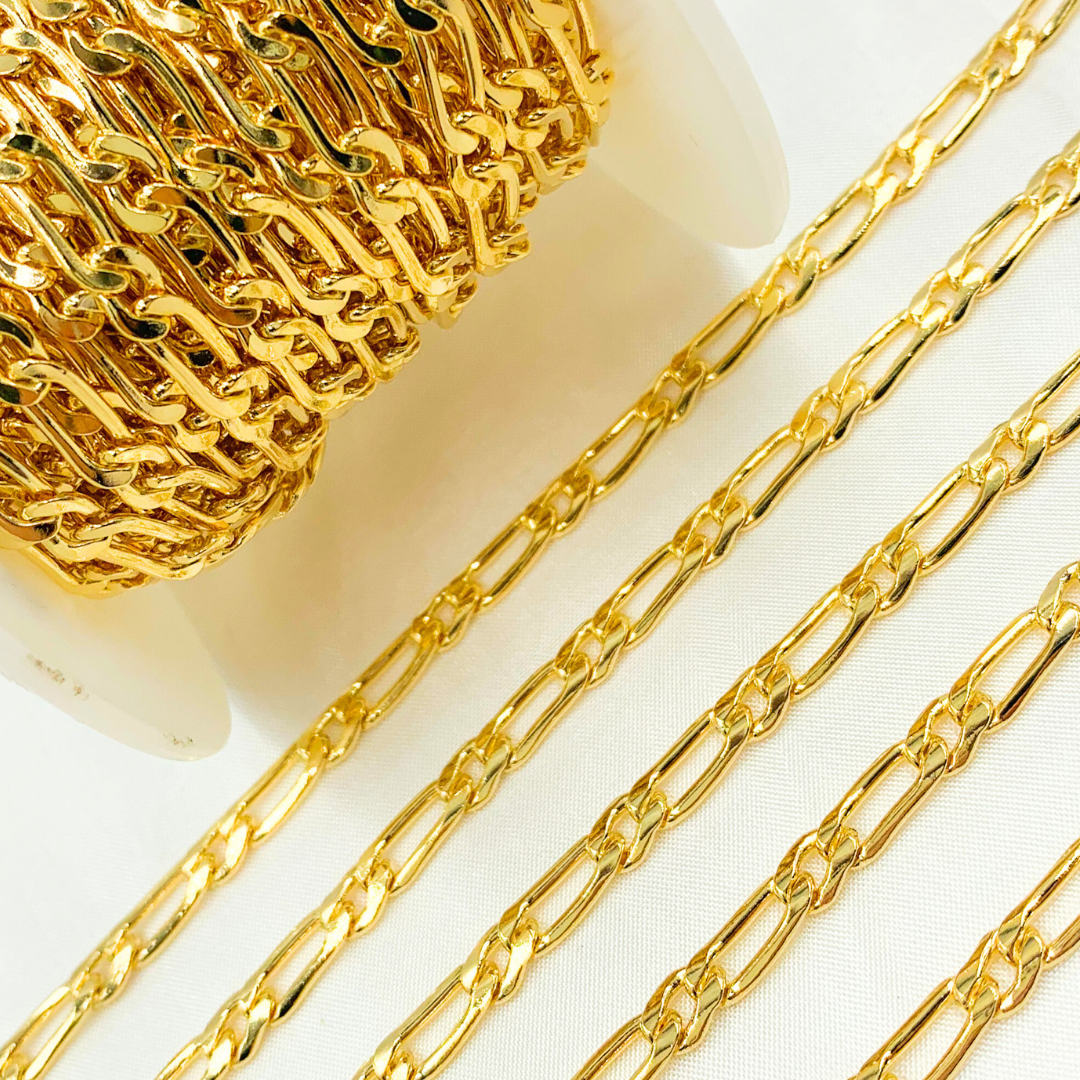 5011CHRGF. 14k Gold Filled Flat Oval & Round Link Curb Chain