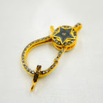 Load image into Gallery viewer, Silver Pear Shape Star Enamel Trigger Clasp