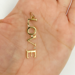Load image into Gallery viewer, GDP25. 14k Solid Gold Diamond Love Word Charm