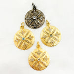 Load image into Gallery viewer, DC247. Diamond & Sterling Silver Circle Pendant with Gemstone