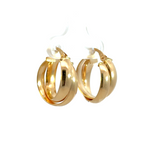 Load image into Gallery viewer, 14K Solid Gold Fancy Hollow Hoop Earrings