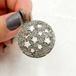 Load image into Gallery viewer, DP178. Diamond & Sterling Silver Round Stars Pendant