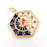 Load image into Gallery viewer, Shop Now 14K Gold Hexagon Butterfly Pendant