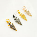 Load image into Gallery viewer, DC349. Diamond Silver Arrow Head Charm
