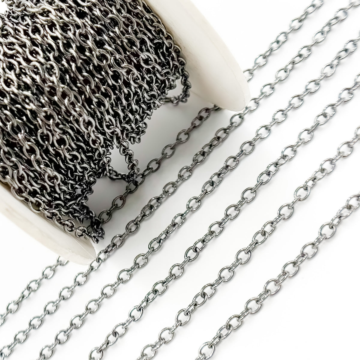 Shop Black Rhodium Sterling Silver Cable Chain