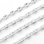 Load image into Gallery viewer, V37SS. 925 Sterling Silver Puff Marina Chain