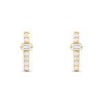 Load image into Gallery viewer, ER421149. 14K Solid Gold Diamond Bar Studs