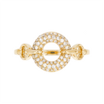Load image into Gallery viewer, RFF18440. 14K Solid Gold Diamond Ring with a Circle in the Center