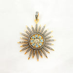 Load image into Gallery viewer, DP374. Diamond Silver Sun Pendant
