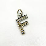 Load image into Gallery viewer, DC539. Diamond Sterling Silver Letter "F" Charm