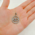 Load image into Gallery viewer, DP486. Diamond Sterling Silver Round Eye Pendant with Gemstone